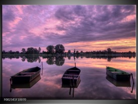 Foto canvas schilderij Boot | Paars, Wit, Zwart