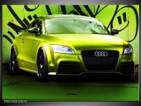 Glas schilderij Audi | Groen, Zwart
