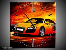 Wandklok op Canvas Audi | Kleur: Geel, Oranje, Zwart | F002353C