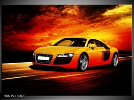 Glas schilderij Audi | Geel, Oranje, Zwart