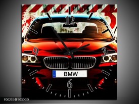 Wandklok op Glas BMW | Kleur: Zwart, Rood, Wit | F002354CGD