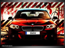 Glas schilderij BMW | Zwart, Rood, Wit