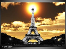 Foto canvas schilderij Parijs | Goud, Geel, Grijs
