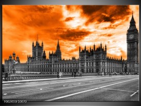 Foto canvas schilderij Londen | Oranje, Grijs, Zwart