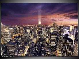 Glas schilderij Gebouw | Paars, Grijs, Wit