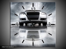 Wandklok op Glas Audi | Kleur: Wit, Grijs, Zwart | F002715CGD