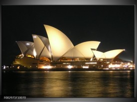 Glas schilderij Sydney | Wit, Zwart, Grijs