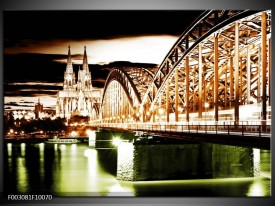 Foto canvas schilderij Brug | Bruin, Groen, Wit