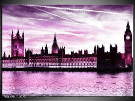 Foto canvas schilderij Londen | Paars, Zwart, Wit