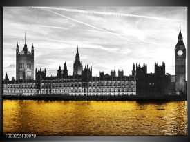 Foto canvas schilderij Londen | Bruin, Zwart, Geel