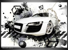 Foto canvas schilderij Audi | Wit, Zwart, Grijs