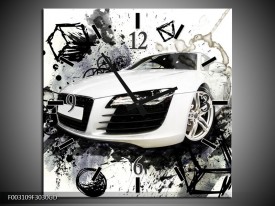 Wandklok op Glas Audi | Kleur: Wit, Zwart, Grijs | F003109CGD