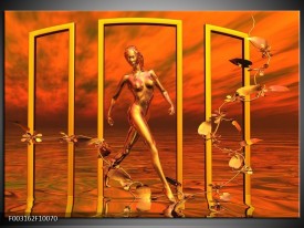Foto canvas schilderij Abstract | Geel, Goud