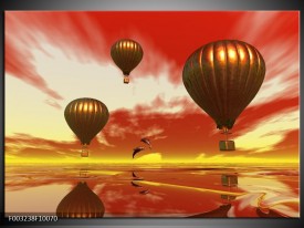 Foto canvas schilderij Luchtballon | Geel, Goud, Rood