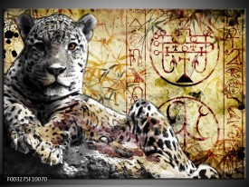 Foto canvas schilderij Dieren | Geel, Grijs, Wit