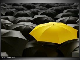 Foto canvas schilderij Paraplu | Geel, Zwart