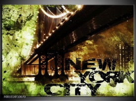 Foto canvas schilderij New York | Groen, Zwart, Bruin