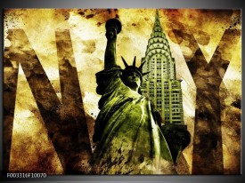 Foto canvas schilderij New York | Groen, Zwart, Bruin