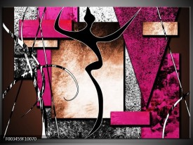 Foto canvas schilderij Abstract | Roze, Zwart, Wit