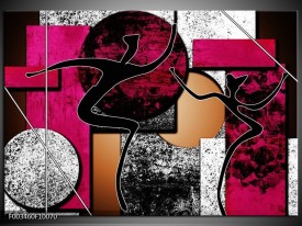 Glas schilderij Abstract | Roze, Zwart, Wit