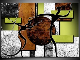Glas schilderij Abstract | Bruin, Groen, Zwart