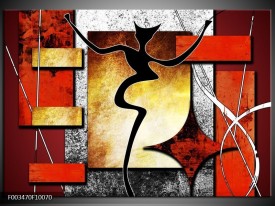 Foto canvas schilderij Abstract | Rood, Grijs, Geel