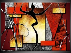 Foto canvas schilderij Abstract | Rood, Grijs, Geel