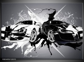 Foto canvas schilderij Audi | Zwart, Wit, Grijs