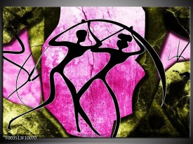 Foto canvas schilderij Abstract | Roze, Zwart, Groen