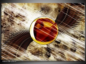 Foto canvas schilderij Abstract | Geel, Bruin, Wit