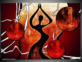 Foto canvas schilderij Abstract | Zwart, Rood, Wit