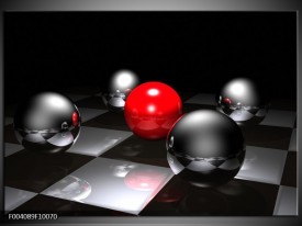 Glas schilderij Ball | Rood, Zwart, Grijs