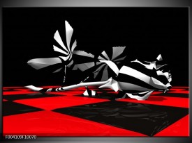 Foto canvas schilderij Abstract | Zwart, Rood, Wit