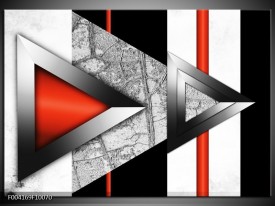 Glas schilderij Abstract | Rood, Grijs, Wit