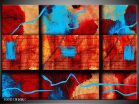 Glas schilderij Abstract | Blauw, Oranje, Rood