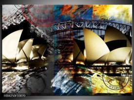 Glas schilderij Sydney | Wit, Grijs