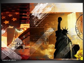 Foto canvas schilderij New York | Bruin, Geel, Wit