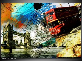 Foto canvas schilderij Engeland | Rood, Blauw, Geel