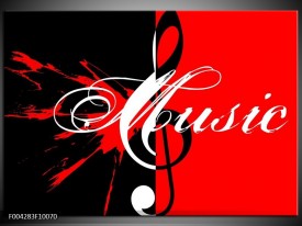 Foto canvas schilderij Muziek | Rood, Zwart, Wit