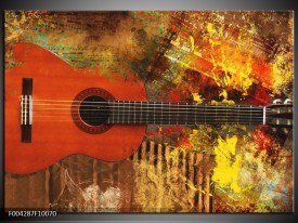 Foto canvas schilderij Gitaar | Rood, Oranje, Geel