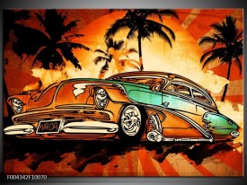 Foto canvas schilderij Oldtimer | Geel, Oranje, Bruin