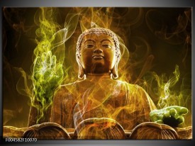 Glas schilderij Boeddha | Bruin, Groen