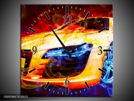 Wandklok op Glas Audi | Kleur: Rood, Blauw, Rood | F004586CGD