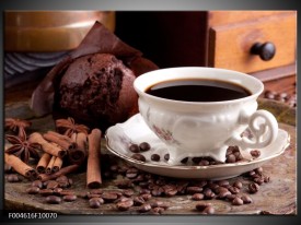 Foto canvas schilderij Koffie | Wit, Bruin