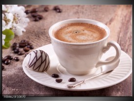 Foto canvas schilderij Koffie | Wit, Bruin