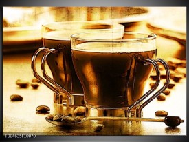 Foto canvas schilderij Koffie | Bruin, Geel