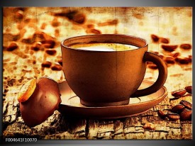 Foto canvas schilderij Koffie | Bruin, Geel