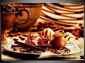 Foto canvas schilderij Koffie | Bruin, Geel