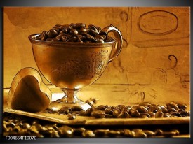 Foto canvas schilderij Koffie | Bruin, Geel