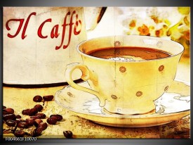 Foto canvas schilderij Koffie | Bruin, Geel